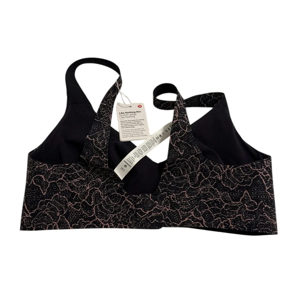 Lululemon Like Nothing Bra 32C/32B Black/Pink NWT